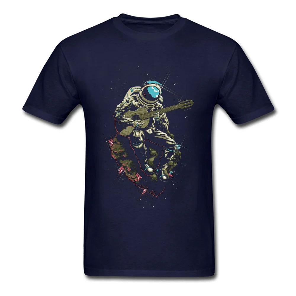 Design Astronaut-Guitar-Player190617 T-Shirt for Men Faddish VALENTINE DAY Round Collar Cotton Short Sleeve T-Shirt Tops Shirts Astronaut-Guitar-Player190617 navy