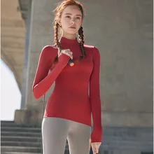 Новые женские высокие эластичные удобные спортивные бесшовные Топы с длинным рукавом Женские спортивные топы для фитнеса женские сексуальные рубашки женский трикотаж