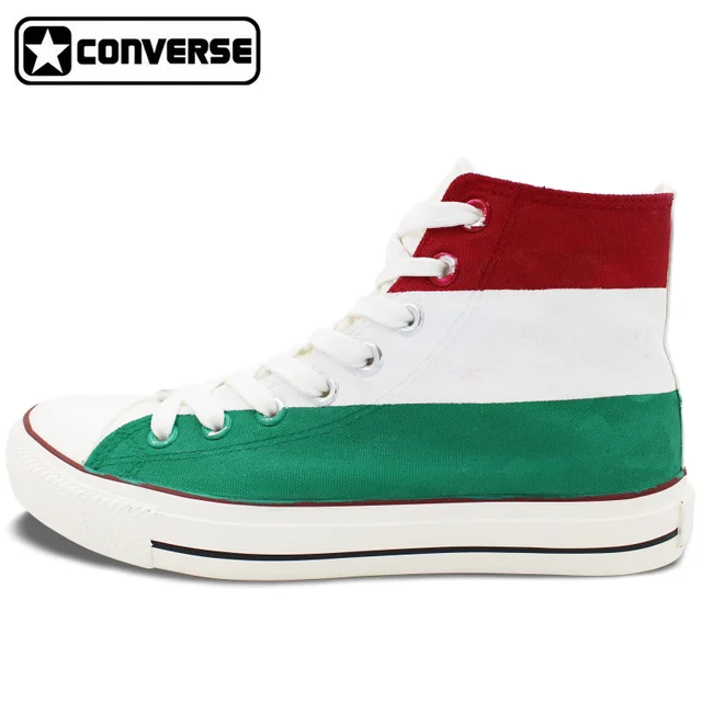 Best price at $119 Cheap Flag of Hungary Converse All Star Hand Painted Shoes High Top Canvas Sneakers Men Women Unique Christmas Gifts
