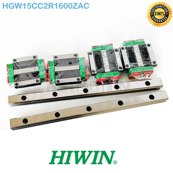 

New Original HIWIN 15mm Linear Guide 4pcs HGR15 1600mm Rail 8pcs HGW15CC Slide Carriage HGW15CC2R1600ZAC ZA Preload