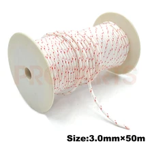 3 0mm diameter 50m length Brush Cutter Grass Trimmer Chainsaw Starter Rope Red and Black Color
