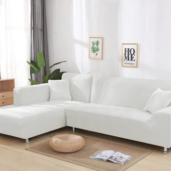 

1/2Pieces Solid Color White Sofa Cover Elastic Sofa Covers for Living Room cubre sofa Couch Covers Corner Chaise Longue Sofa