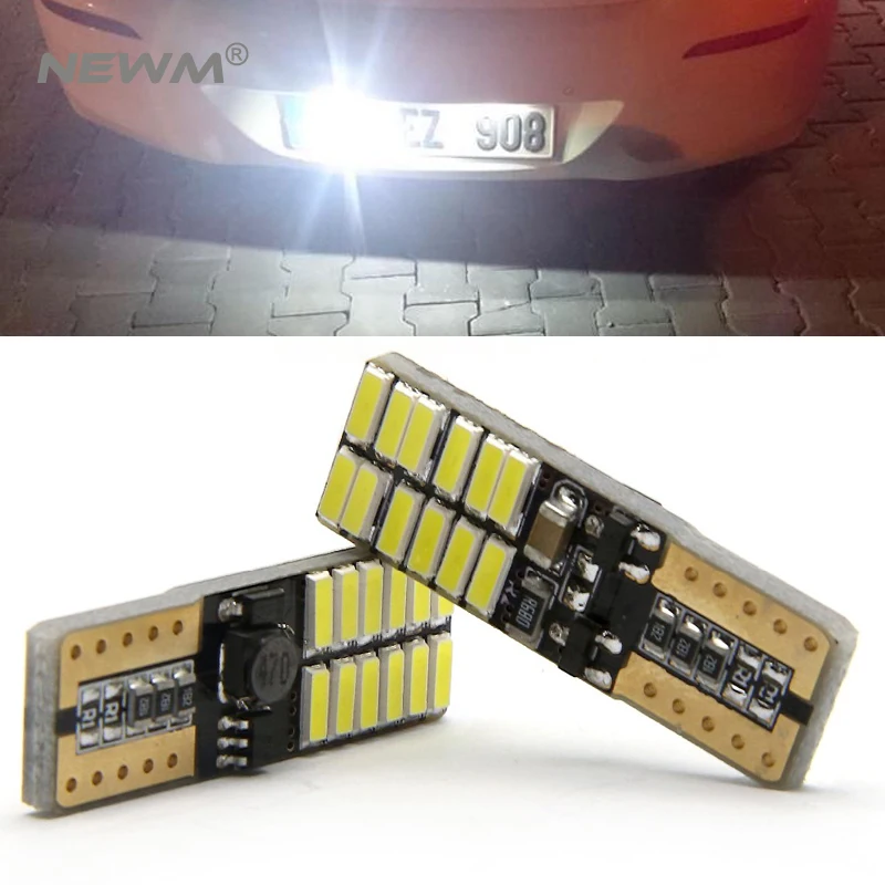

2 x T10 W5W For 4014 Chips License Number Plate Light LED Bulbs Lamp For Jeep Compass Grand Cherokee Wrangler Liberty