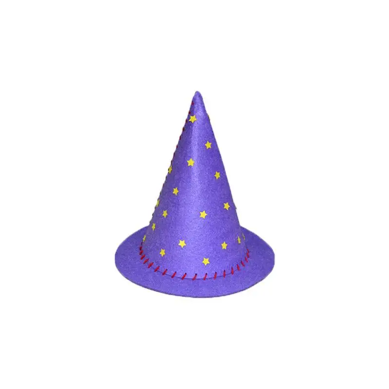 Вечерние шляпа ведьмы Magic Hat для детей ручной работы DIY Развивающие игрушки для детского сада Хэллоуин Подарочная шапочка - Цвет: Фиолетовый