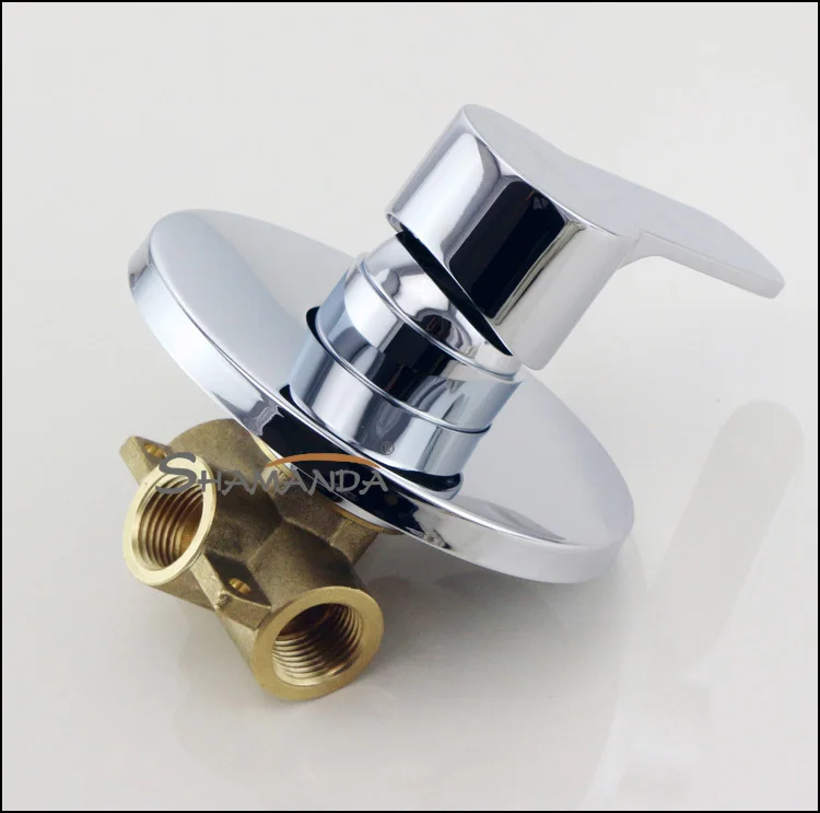 US $31.50 Bathroom Products In Wall Mounted Faucet Bath and Shower Mixer Valve Brass Chrome Single Function Actuated Faucet Valve17559