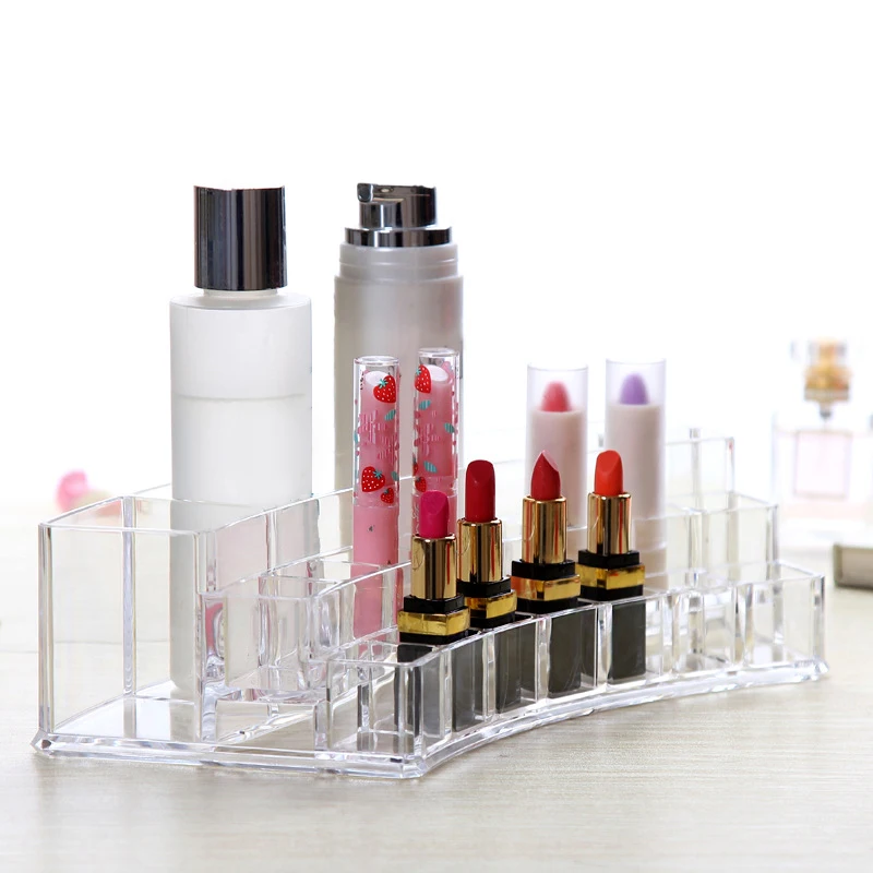 

Transparent Plastic Lipstick Display Stand Holder Cosmetics Storage Box Cosmetics Sample Rack HJL2018