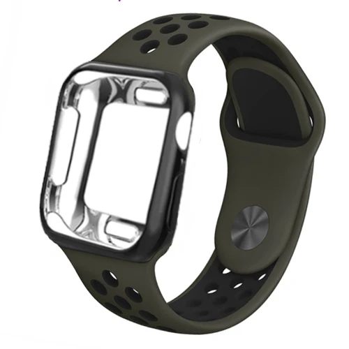Силиконовые спортивные ремешок для наручных часов Apple Watch 4 полосным чехол 42 мм 44 мм, correa, aplle 38 мм 40 мм наручных часов iwatch серии 4/3/2/1 браслет на запястье браслет ремень