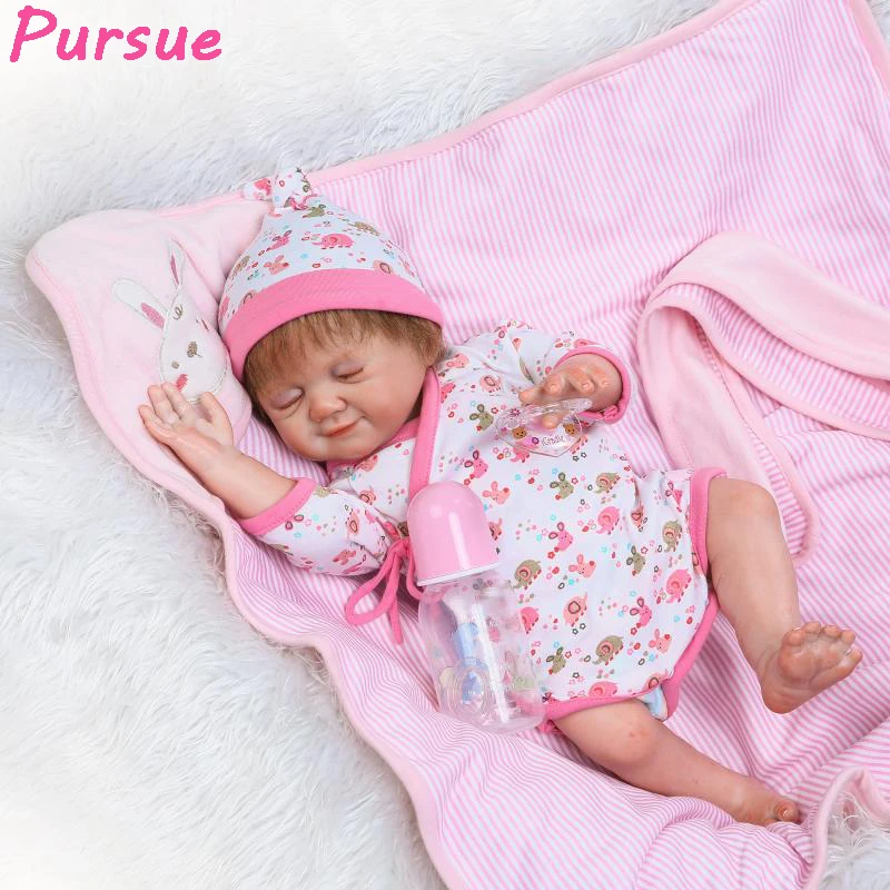 

Pursue 20"/50 cm Silicone Reborn Dolls Full Body SiliconeBaby Girl Lifelike Baby Reborn Princess Doll Child Birthday Christmas