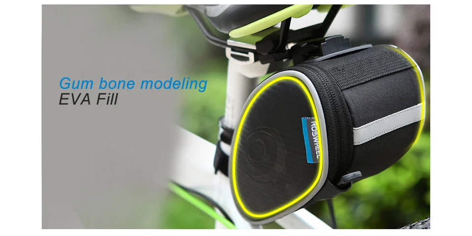 Cheap ROSWHEEL Bicycle Saddle Bag Seat Post Storage Tail Pouch Cycling MTB Road Bike Rear Pannier Back Package Tool bags Accessories 6