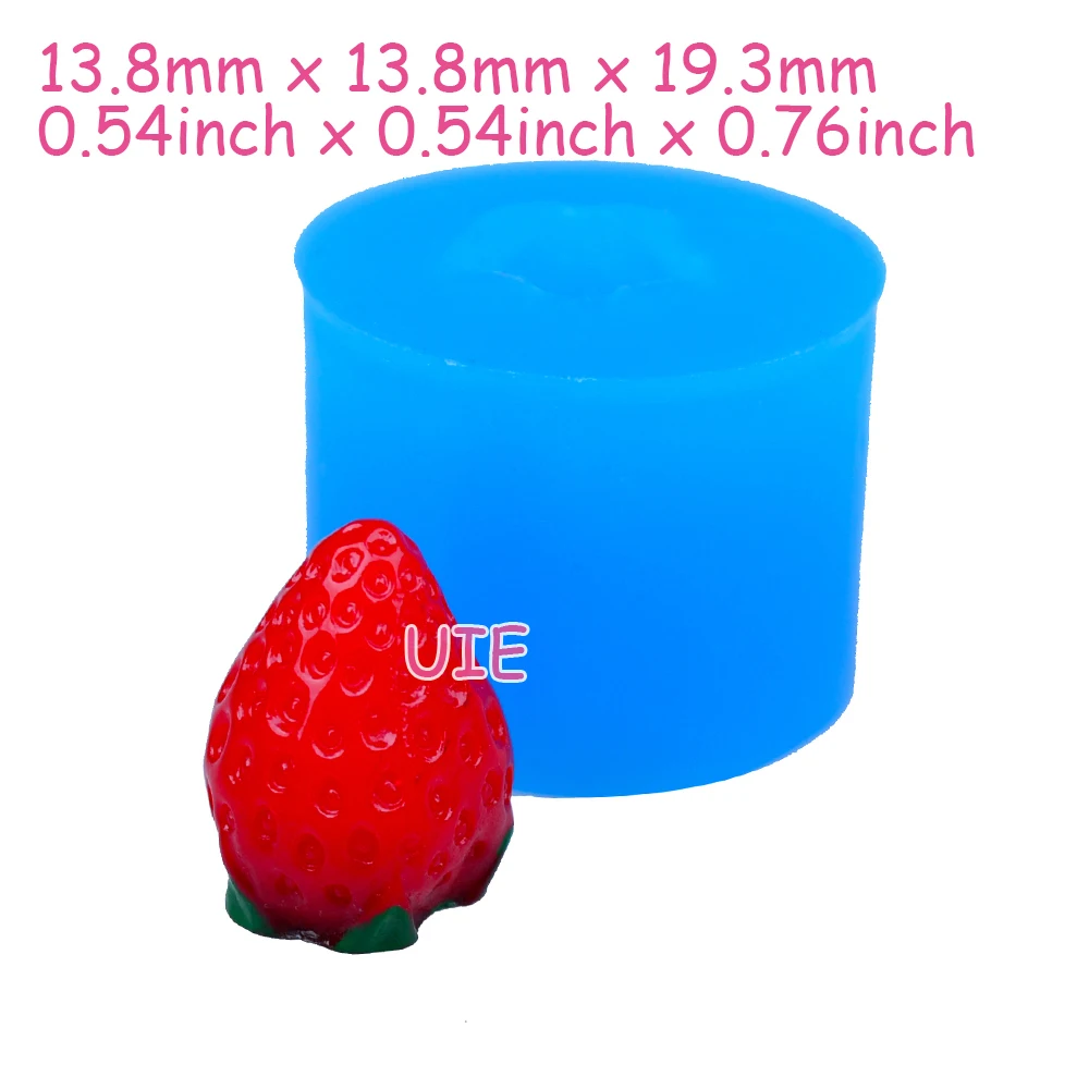 SYL081U 19,3 мм 3D Клубника Силиконовые пресс-формы-сладкие фрукты Плесень Sugarcraft, свечи, печенье, Жевательная паста, смолы формы