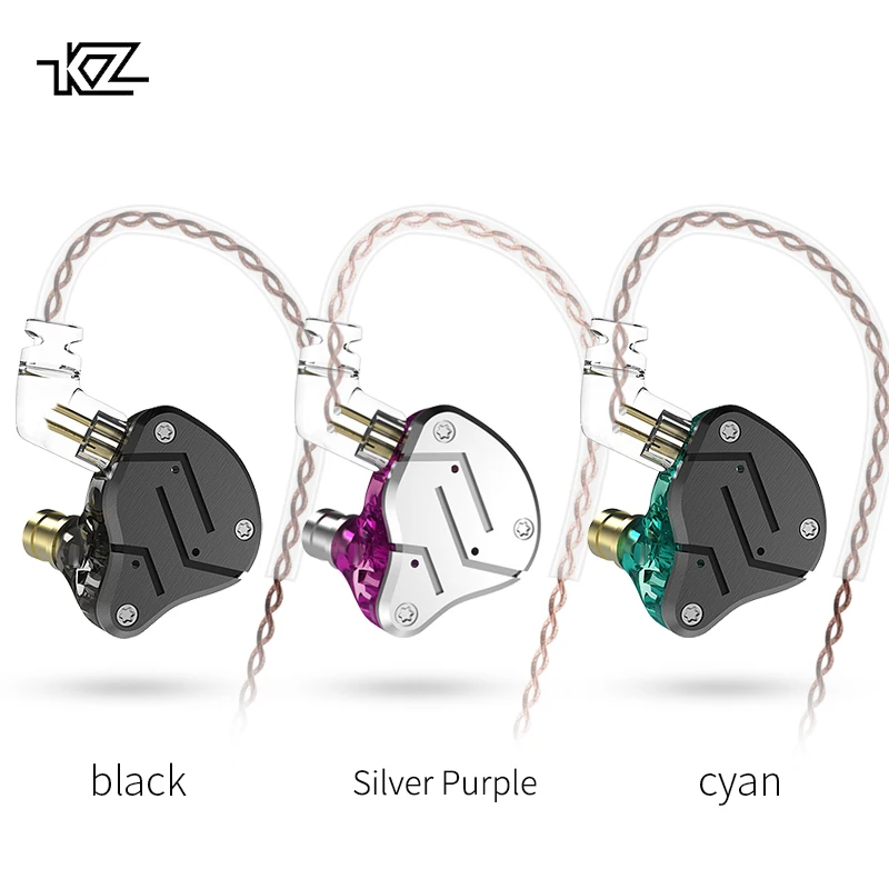 KZ ZSN 1BA+1DD Heavy bass iron commutative cable earphone Ear type HIFI moving iron Quad core controlled music movement zst as10