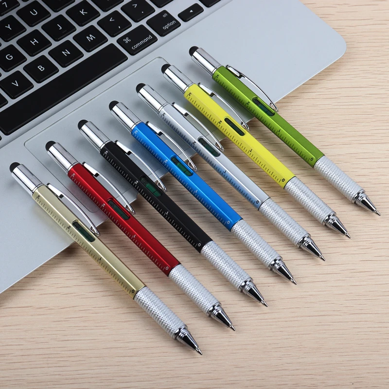 1 шт., 7 цветов, новая многофункциональная отвертка, шариковая ручка, сенсорный экран, металлический Подарочный инструмент, школьные офисные принадлежности, канцелярская ручка
