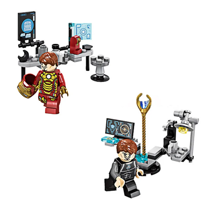 Pаспродажа Новый 8 в 1 SY624 Legoing Железный человек строительные блоки халкбастер рисунок DIY модель сборки кирпичные игрушки для детей