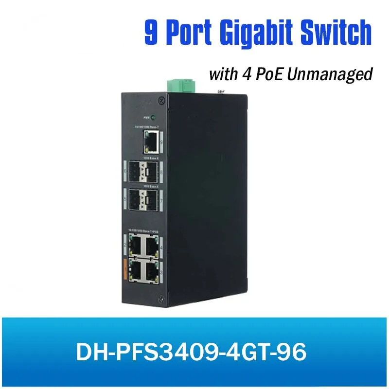 

Original DH 9 Port Gigabit Switch with 4 Port PoE Unmanaged for IP System