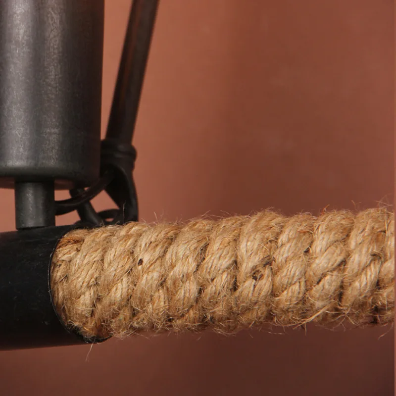 Comprar Lámparas de pared de cuerda de cáñamo Retro de hierro americano de estilo Industrial lámparas colgantes de iluminación Industrial Vintage 110 240v