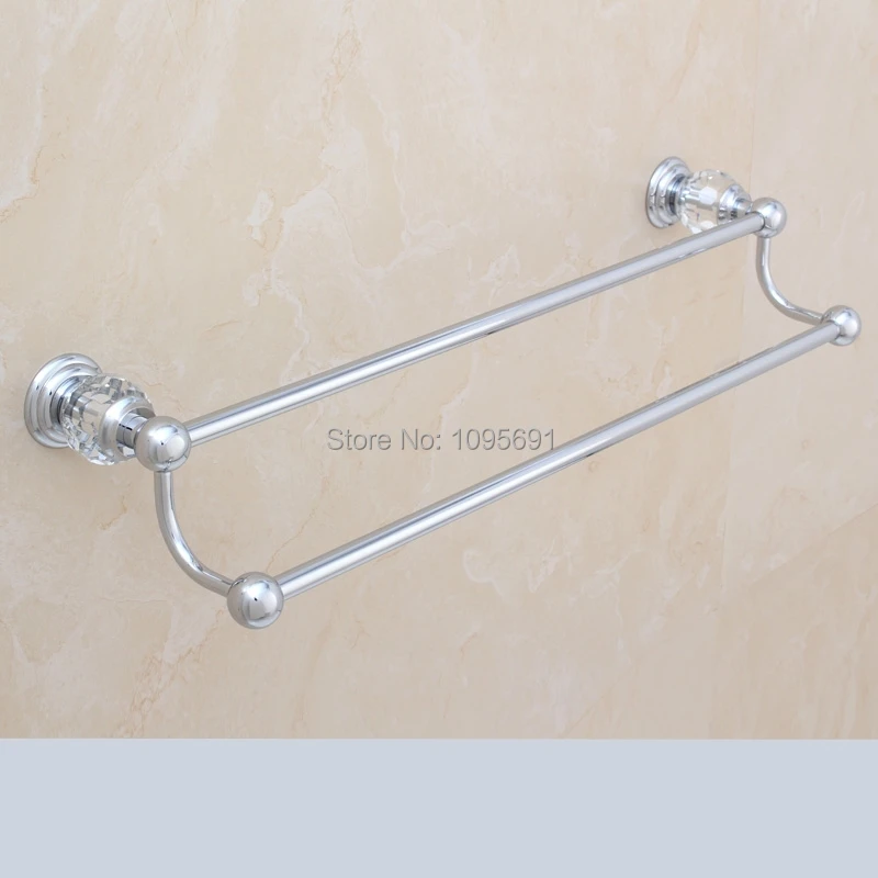Solid Brass & Crystal Towel Bar,Towel Holder, Towel Rack Bathroom