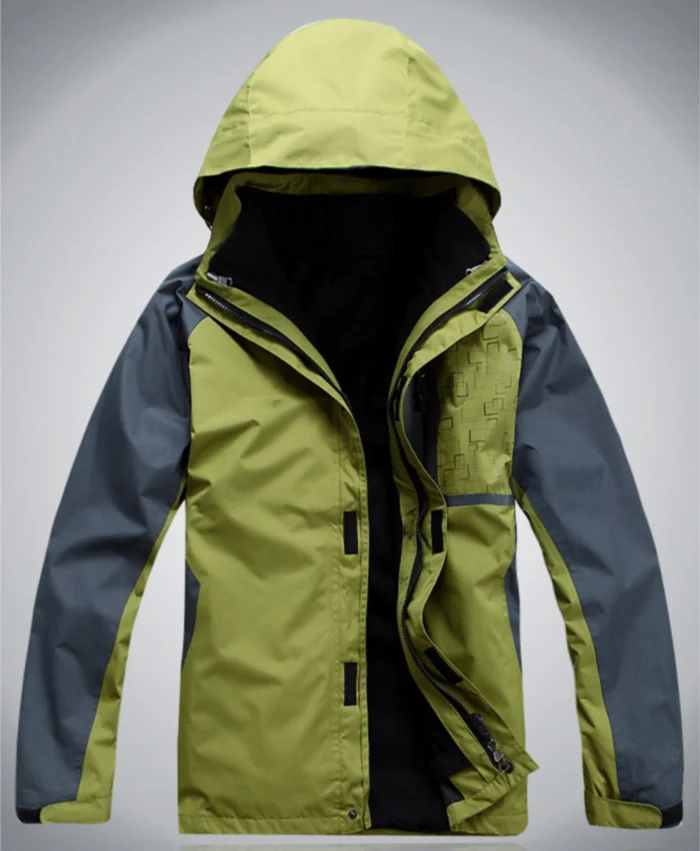 brand Man's Polyester softshell and Fleece Lining Two pieces 2-Layer Winter Outdoor skiing Waterproof Windproof Jackets for man | Спорт и
