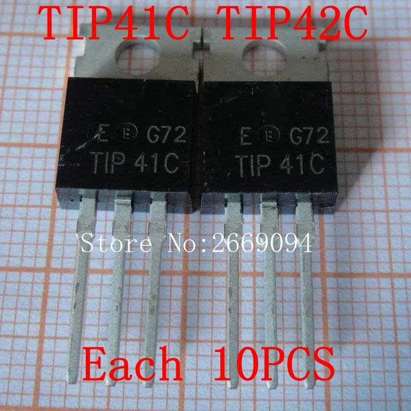 20PCS (TIP41C+TIP42C )each 10pcs TIP41C TIP42C TO 220 Transistor ...