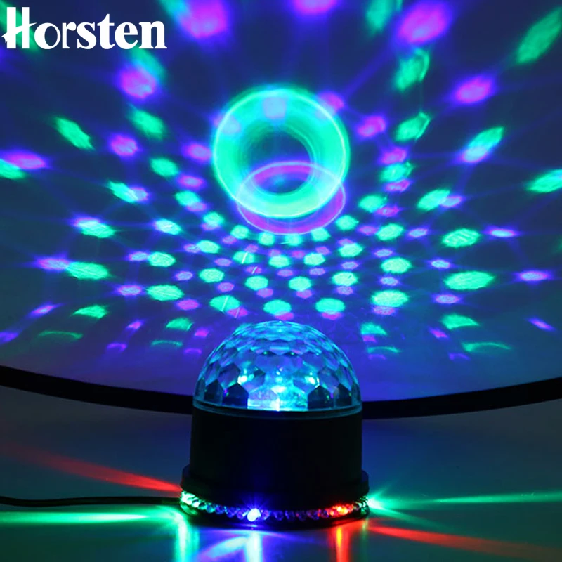 

Horsten Mini 15W 48 LEDs Disco Rotating Magic Ball Lighting Color Change RGB Sound Actived Lights For Party Disco Club DJ Show