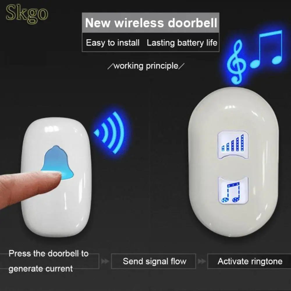 New Songs Optional Waterproof Touch Button Smart Home Welcome Doorbell Alarm Intelligent Wireless Doorbell US Plug New Songs Optional Waterproof Touch Button Smart Home Welcome Doorbell Alarm Intelligent Wireless Doorbell US Plug