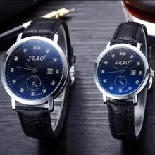 Мода Пара Для женщин часы reloj mujer торговли пара Стильный Spire Стекло ремень Для мужчин Для женщин кварцевые часы Relógio masculino