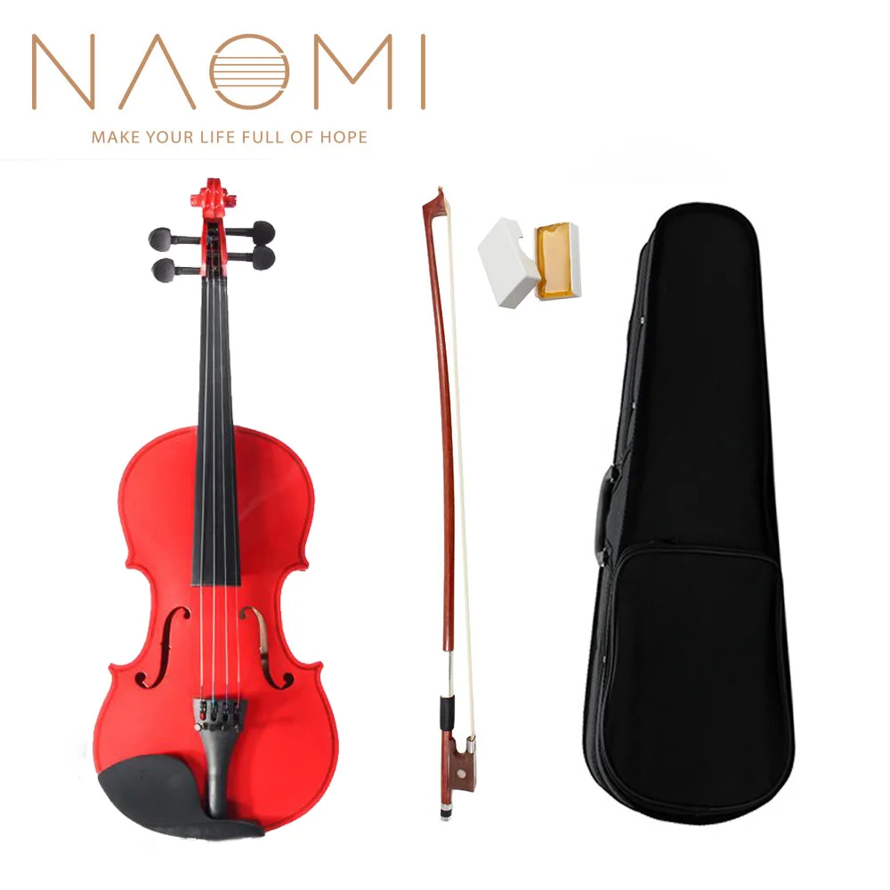 NAOMI Acoustic Violin 4/4 Full Size Stradi Style Violin for Students