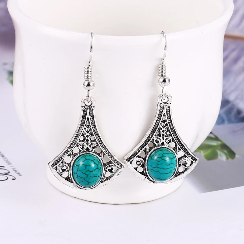

2019 Fashion Simple Season Natural Vintage Silver Drop Earrings High Quality Fame Style Retro Ladies Brincos For Women Jewelry