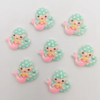 

NEW 20PCS 22mm Resin Mermaid Small ornaments and miniature models Flatback Stone Embellishment DIY Crafts K651*2