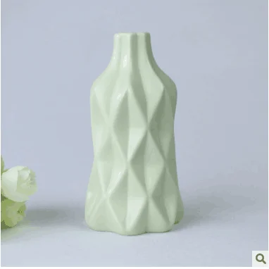 Керамическая ваза для сухих цветов, Современная Скандинавская гостиная, обеденный стол, Высококачественная декоративная настольная ваза, домашний декор E - Цвет: Зеленый