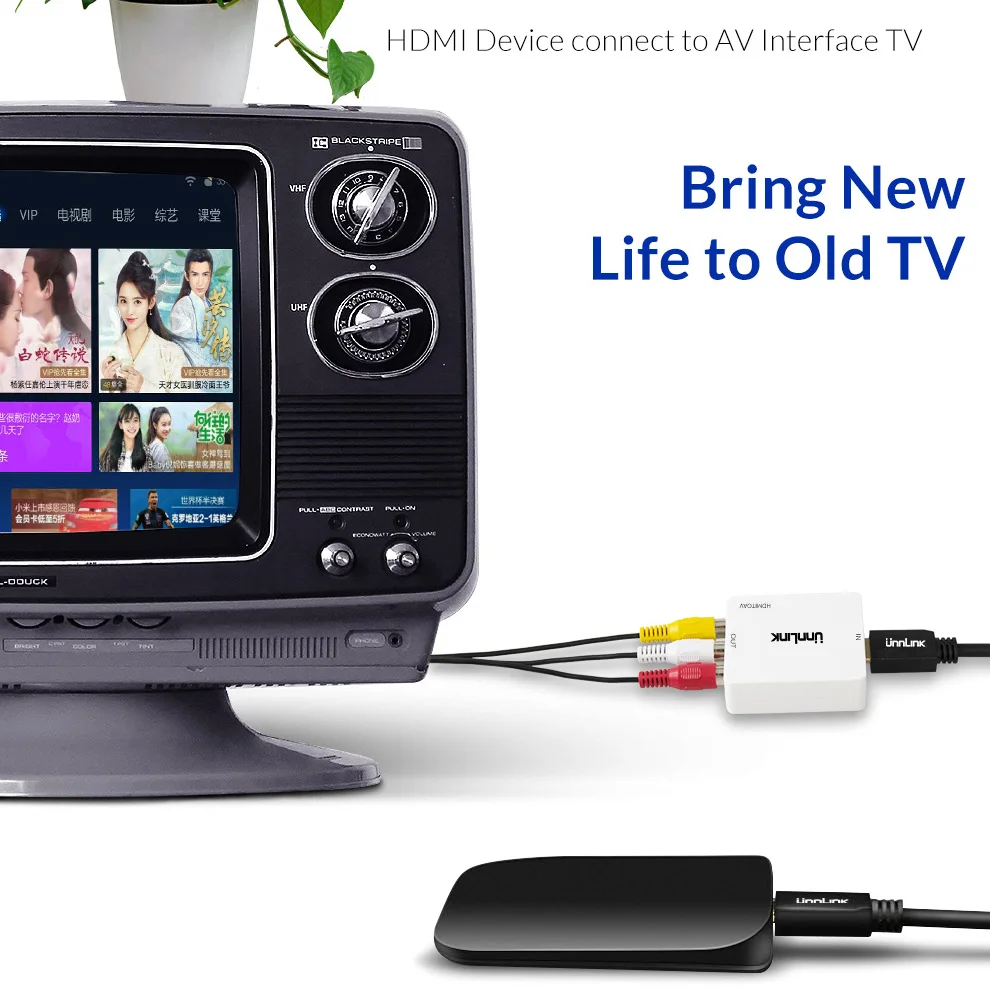 Адаптер Unnlink HDMI AV преобразователь в CVSB RCA композитный сигнал 720P 1080P NTSC PAL для