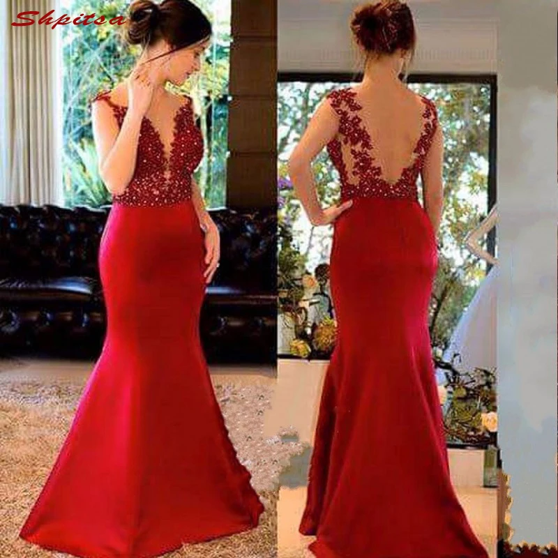 

Red Lace Mother of the Bride Dresses for Wedding Party Plus Size Beaded Evening Gowns Groom Godmother Dinner Dresses 2018