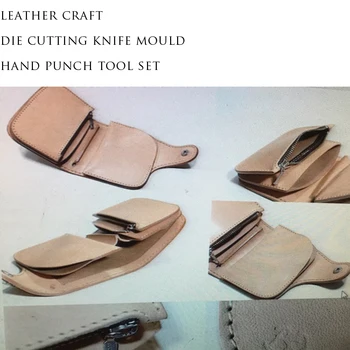Buy DIY Leather Craft Folded Small Wallet Card Holder Coin Bag Die Cutting Knife Mould Hand Punch Tool Template Set