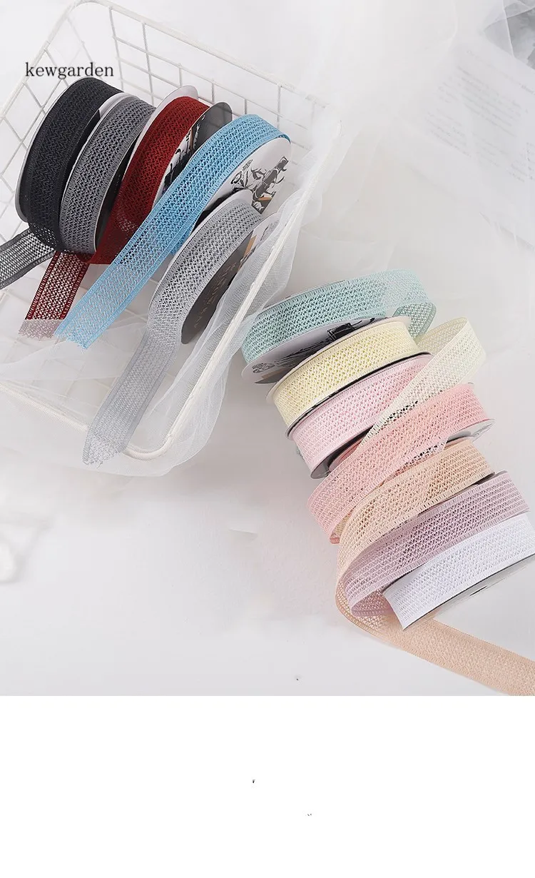 Kewgarden Wholesale 28mm Hollow Satin Ribbons Handmade Tape DIY Hair Bowknot Ribbon Packing Riband Webbing 20 Yards / lot