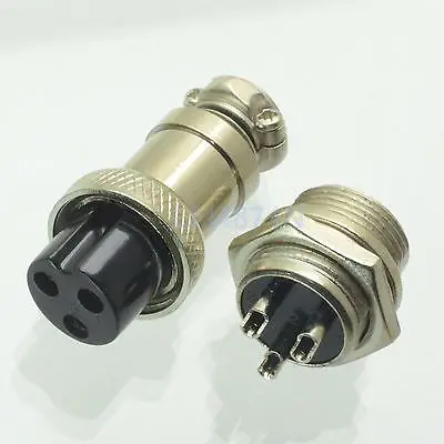 DHL/EMS 100 pcs connector M16 16mm 3Pin metal audio cable aviation plug panel power chassis -d2 |