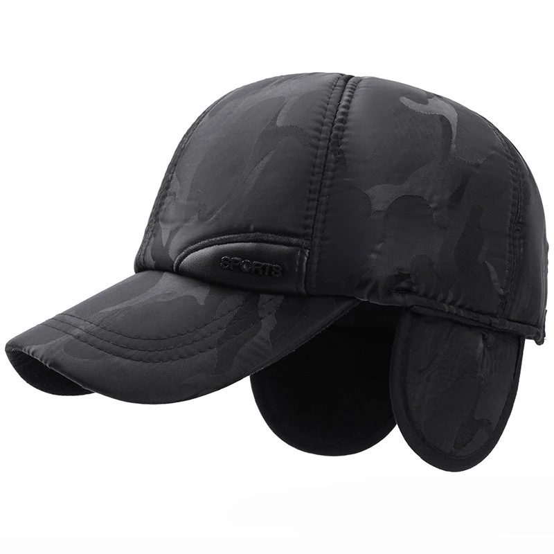 HT2016 Новая бейсбольная кепка s Мужская Толстая Теплая Зимняя кепка с ушками Мужская Регулируемая бейсбольная Кепка Snapback Повседневная шляпа для отца Кепка s для зимы