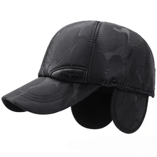 HT2016 Новая бейсбольная кепка s Мужская Толстая Теплая Зимняя кепка с ушками Мужская Регулируемая бейсбольная Кепка Snapback Повседневная шляпа для отца Кепка s для зимы