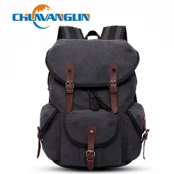 Chuwanglin для мужчин холст рюкзак пояса из натуральной кожи Винтаж школьная сумка, рюкзак повседневное отдыха дорожная сумка для ноутбука