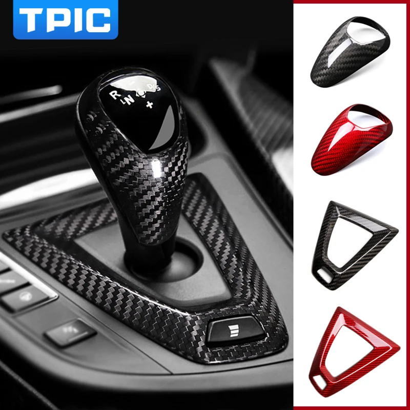 

TPIC interior decoration moulding carbon fiber Shift Knob Cover Gear Case car sticker and decals For BMW M2 M3 M4 M5 X5M X6M