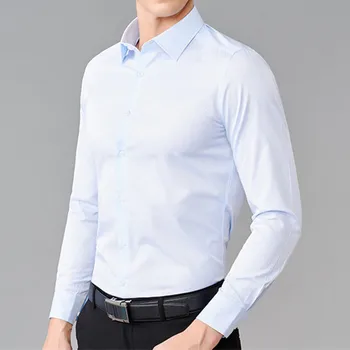 

Men's Shirt Classic Solid Color Shirt Wedding Groom Shirt Men's Single Breasted Quality Business Casual Shirt