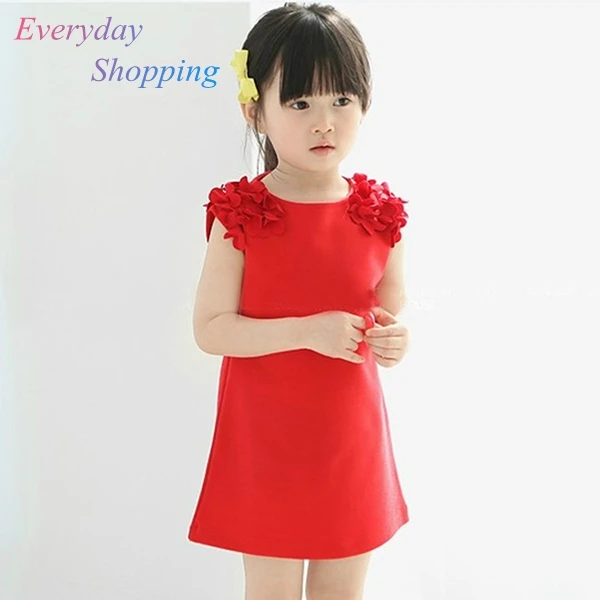 

New Baby Kids Dresses 2-7T Sleeveless Flower Soft Clothes Princess Party Cotton Cute Clothing Summer Dress Kids Girl Clothes