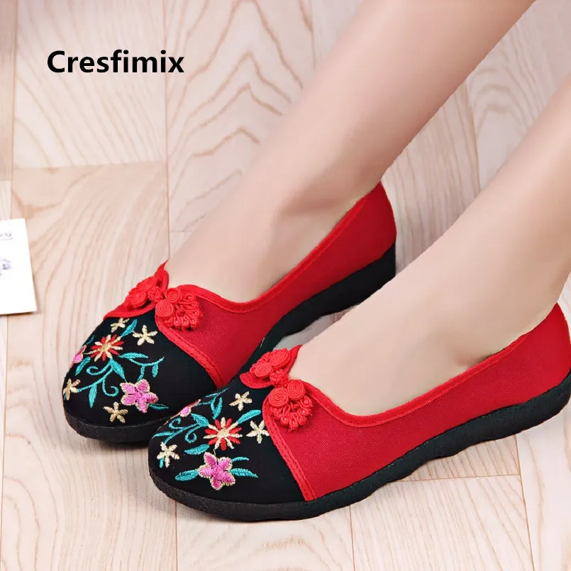 Cresfimix zapatos de mujer для женщин Милые Удобные весенняя обувь на плоской подошве женская повседневная обувь с цветочным рисунком ретро Обувь для