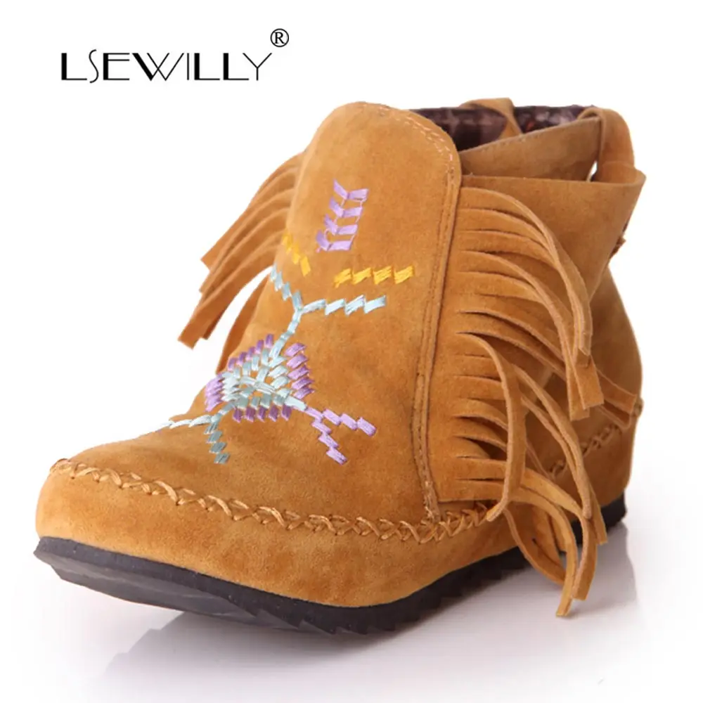 Autumn boots Fashion Womens Ankle boots Flat Casual Women shoes plus size 34-43 fashion Sweet Solid Flock short boots AA559