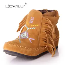 Lsewilly boots Fashion Womens Ankle boots Flat Casual Women shoes plus size 34-43 fashion Sweet Solid Flock short boots AA559