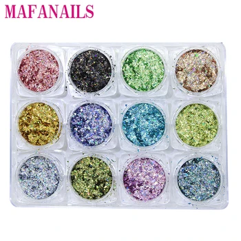 

12jar holographic Glitter Flakes,Random Cut Irregular Broken Flakes, Hologram Unicorn Dust, Nail Art, Nail Glitter, Craft Supply