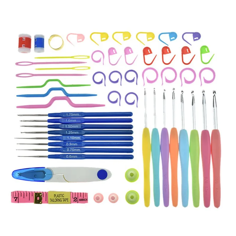 

Crochet Set Knitting Tools Set Crochet Latch Curve Needle Mark Hand Crochet With Case Box Knitting Needles Weave Accessories PY