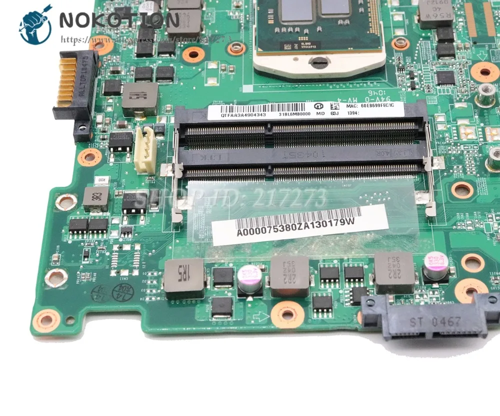 NOKOTION материнская плата для ноутбука Toshiba Satellite L655 L650 основная плата A000075380 31BL6MB0000 DA0BL6MB6G1 HM55 DDR3