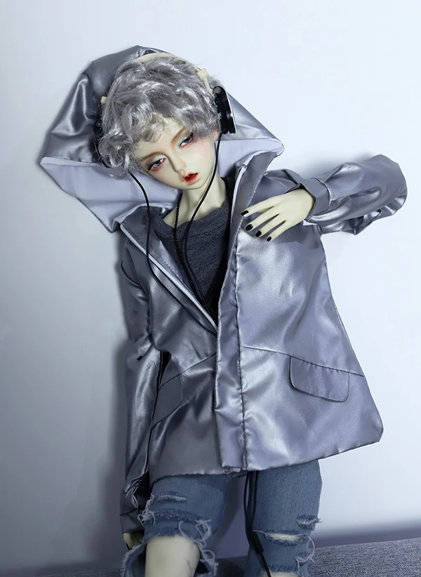 Пальто для кукол BJD 1/3 1/4 uncle DD SD MDD пальто ветрозащитное повседневное стильное серебристо-серое блестящее Пальто Аксессуары для кукол