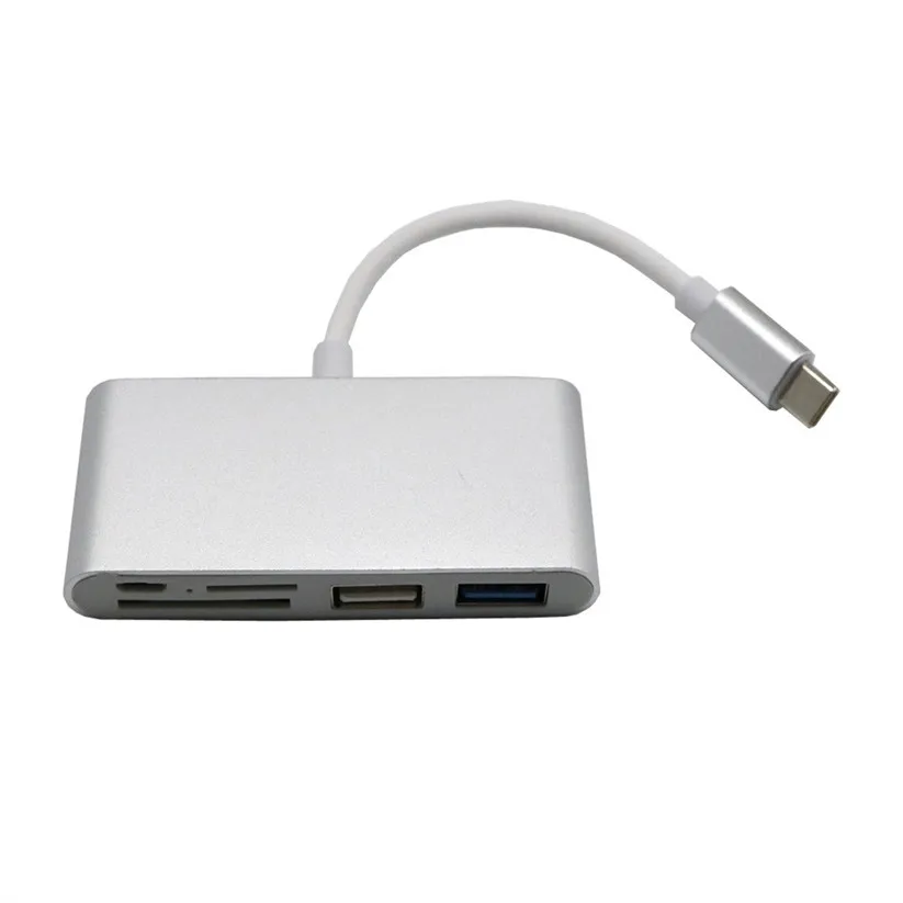 OMESHIN usb-хаб 5-в-1 тип-c USB-C 3,1 OTG USB 3,0 2,0 концентратор SD/TF кард-ридер комбо для ноутбука td0218 Прямая поставка - Цвет: Silver