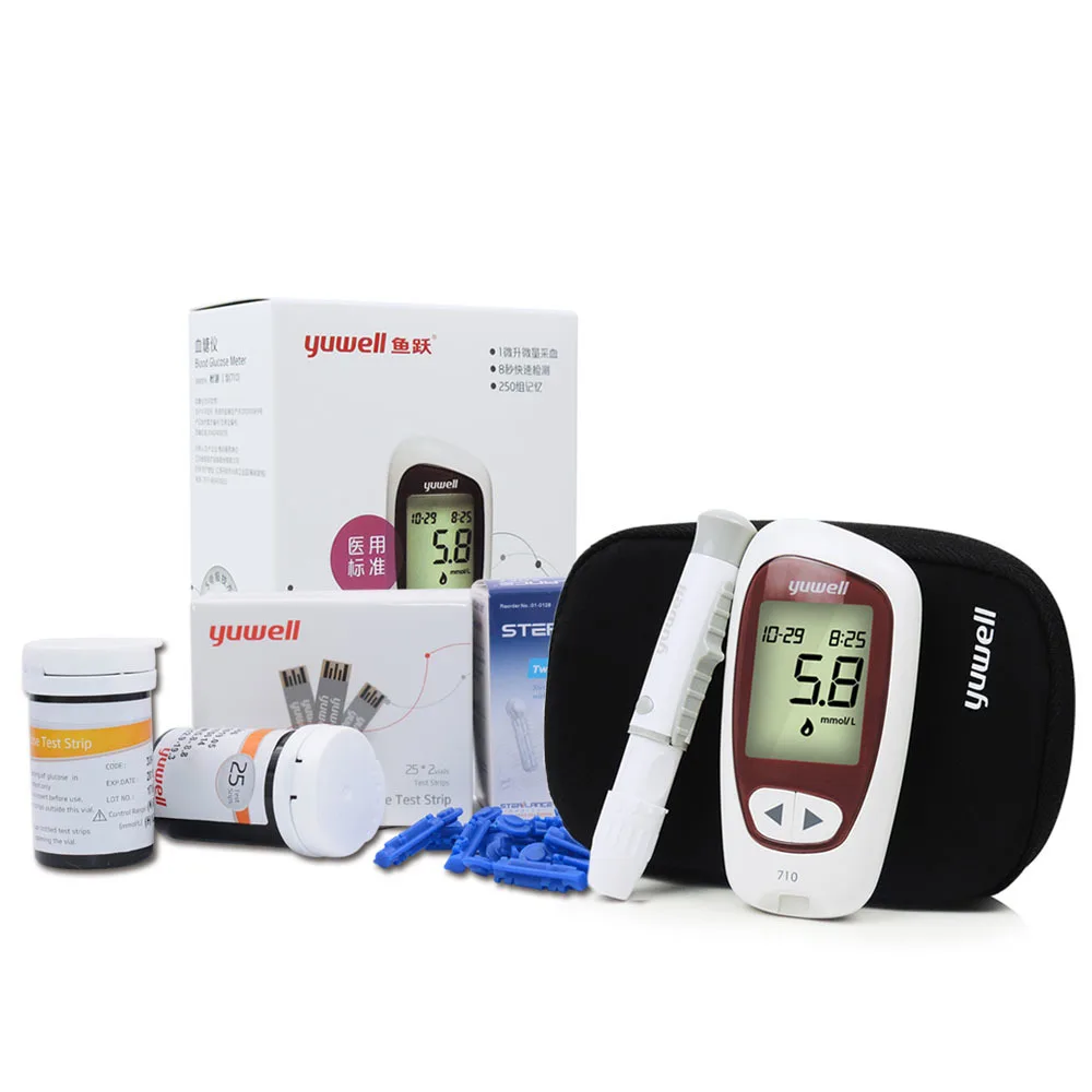 С английской инструкцией глюкозы, тест-полоски, измеритель крови, блок мг/дл, медицинские товары, глюкометр для диабета, точность W2001SPC - Цвет: 50Pcs strips set