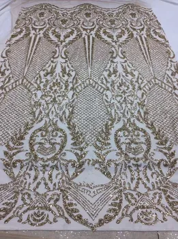 

CiCi-61021 with glued glitter unique tulle embroidered net Nigerian lace fabric CiCi-61021 with glitter
